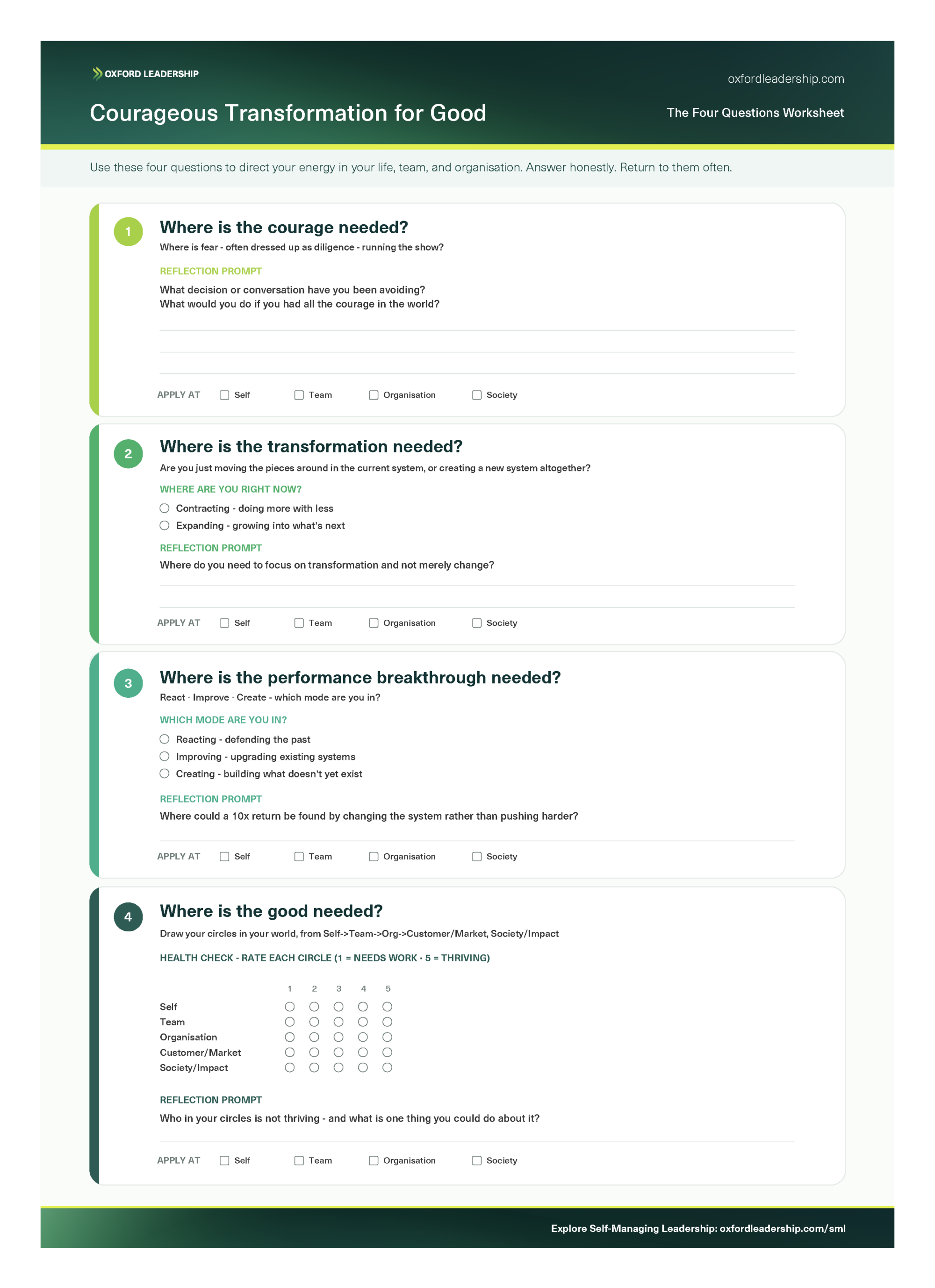 Transformation Worksheet